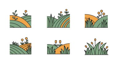 Meadow Line sanatı asgari soyut vektör