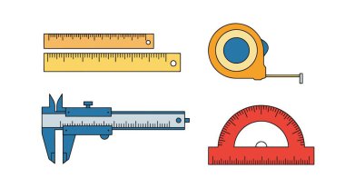 Ölçüm Çizgisi Sanatı yumuşak ton vektör çizimi
