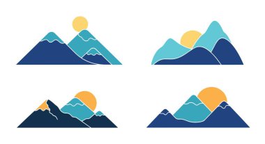 Dağ Ufku soyut parlak ton vektörü