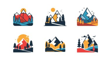 Dağ manzarası modern soyut ton vektörü