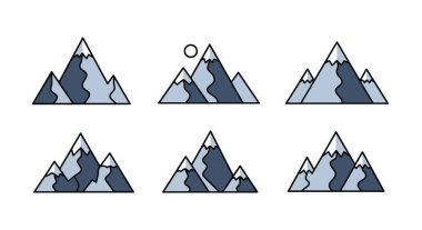 Dağ Çizgisi sanat tasarımı soyut parlak ton vektörü