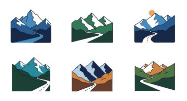 Dağ Hattı Asgari zarif ton vektörü