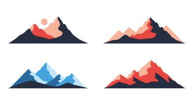 Dağ Sırası Horiz temiz zarif renk çizimi