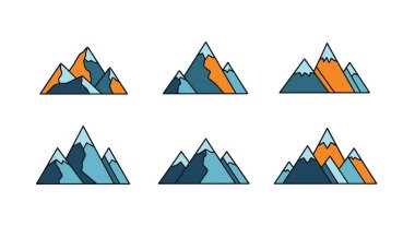 Dağ Aralığı Temiz Renk Çizim Vektörü