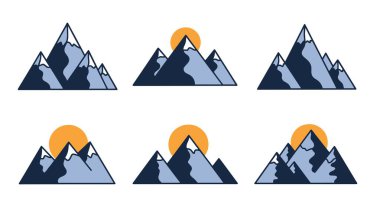 Dağ Sırası Silho yaratıcı modern renk çizimi