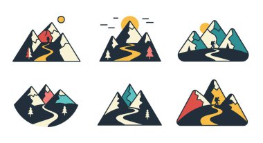 Dağ Sırtı Yolu temiz zarif renk çizimi