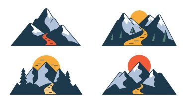 Mountain Ridge Trail Modern Renk Çizimi