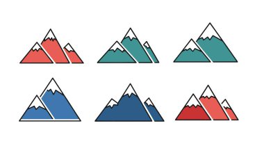 Dağ siluetleri parlak renk resimlerini temizler