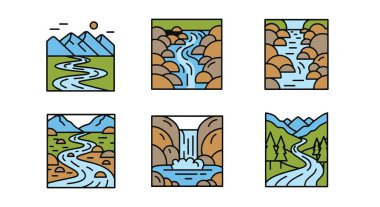 Dağ Akımı Hattı yaratıcı soyut vektör