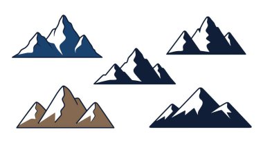 Dağ siluetleri en az soyut konsept çizimi