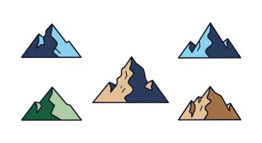 Dağ Zirvesi Çizgisi renkli dijital renk vektörü