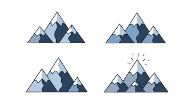 Soyut, pürüzsüz modern illüstrasyonlu Dağ Tepeleri