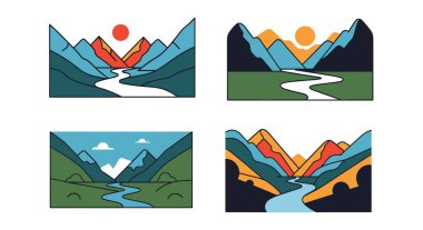 Dağ Vadisi dinamik yaratıcı ton vektörü