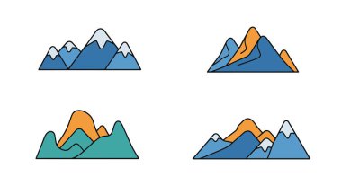 Dağlık Ada temiz taze renk çizimi