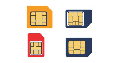 Nano SIM Çizgi Sanatı Asgari soyut renk vektörü