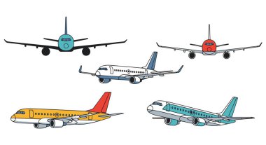 Dar Gövde Uçakları yaratıcı pürüzsüz renk vektörü