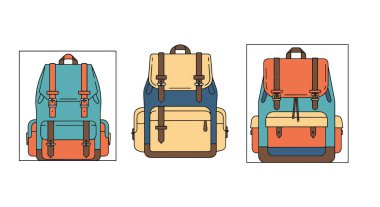 Old Backpack Line modern dynamic color vector