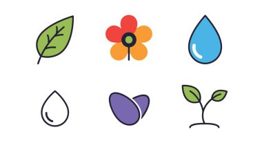 Organik Simge Çizgisi renk sanatı düz tasarım temiz dinamik biçim vektörü