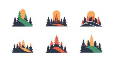 Pine Forest Hills asgari soyut biçim vektörü