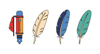 Kalem Satırı Sanatı Yumuşak renk vektör tasarımı