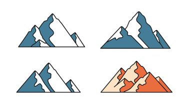 Sırt Dağları Çizgisi Yumuşak soyut ton çizimi