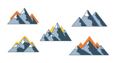 Sırt Dağları Çizgisi Soyut zarif ton çizimi