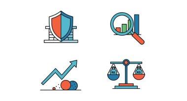 Risk Yönetimi Çizgisi Zarif renk resimlemesi