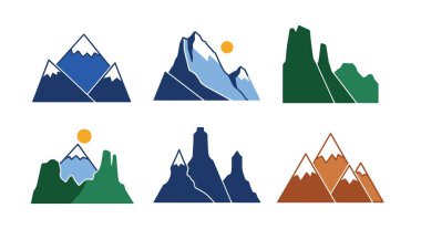Rocky Dağları Çizgisi Modern yumuşak renk vektörü