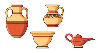 Roma Çömlek Hattı Modern koyu renk çizimi