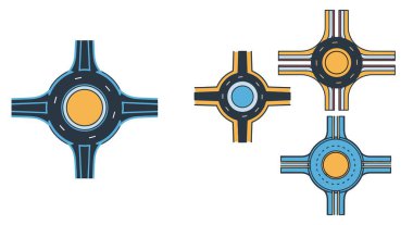 Roundabout Line sanatı modern asgari vektör