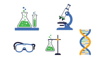 Bilim Laboratuvarı Çizgisi Sanat zarif renkli soyut vektör