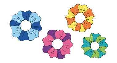 Scrunchie Satırı düz renk çizimi