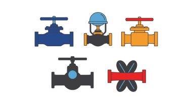 Shutoff Valve Line simple creative color illustration
