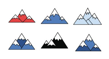 Kar kaplı Dağ düz soyut renk vektörü