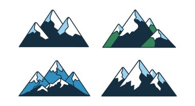 Kar kaplı dağ yaratıcı modern sanat vektörü