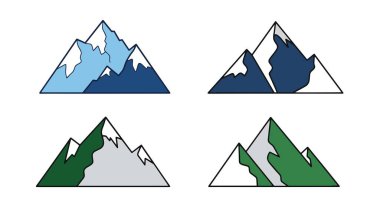Kar Dağı Çizgisi renk sanatı düz tasarım minimum vektör