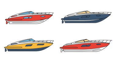 Speed Boat Line sanatı asgari soyut tasarım illüstrasyonu