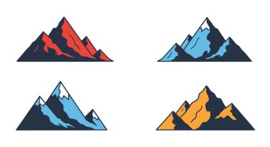Dik Dağlar Çizgisi Modern pürüzsüz soyut vektör