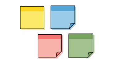 Yapışkan Notlar Çizgisi Soyut pürüzsüz zarif çizim