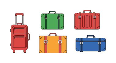 Suitcase Line art soft abstract creative illustration