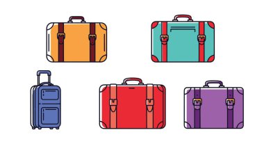 Suitcase Line art vector modern style smooth minimal illustration