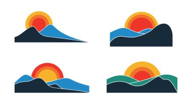 Sunset Hill Silhouet soft colorful abstract illustration