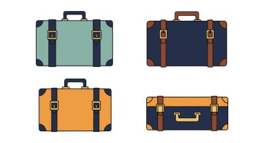 Travel Trunk Line yaratıcı modern illüstrasyon