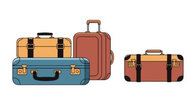 Vintage Suitcase modern ton vektörünü temizle