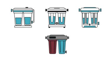 Water Filter Line modern color mix vector