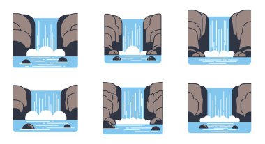 Şelale Hattı sanatı temiz renkli vektör