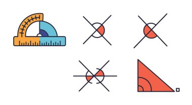 Açı Ölçümü yumuşak temiz renk vektörü