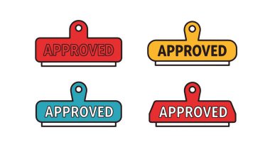 Onaylanmış Damga Çizgisi minimal grafik renk vektörü