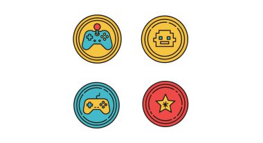 Arcade Coin Line sanat zarif renkli soyut vektör