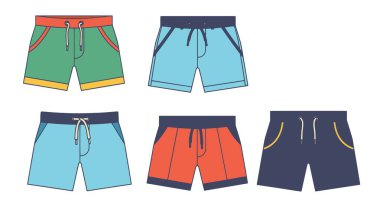 Bermuda Şort Hattı Yumuşak ton vektör tasarımı